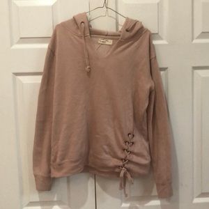 Pink junior hoodie with side tie